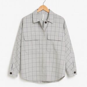 Aritzia - BABATON - Oversized Gray plaid Graydon Shacket